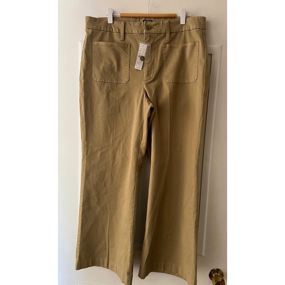 J.Crew Women Re-Imagined Wide Leg Chino Pants Tan Khaki Size 31 NWT